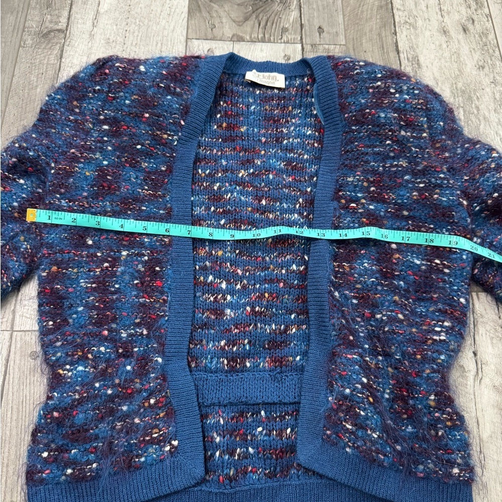 Vintage 80s St John For L. Magnin Variegated Cardigan Mohair Knit Sweater - Picture 7 of 7
